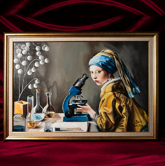 Tableau de Peinture - La Fille Au Microscope