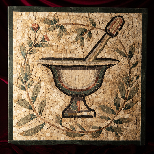 Mosaïque en Pierre - Mortier et Pilon 50x50