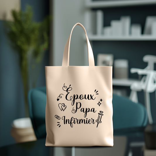 Tote Bag- Époux, Papa, Infiermier