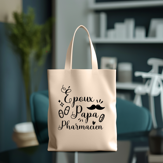 Tote Bag - Époux, Papa, Pharmacien